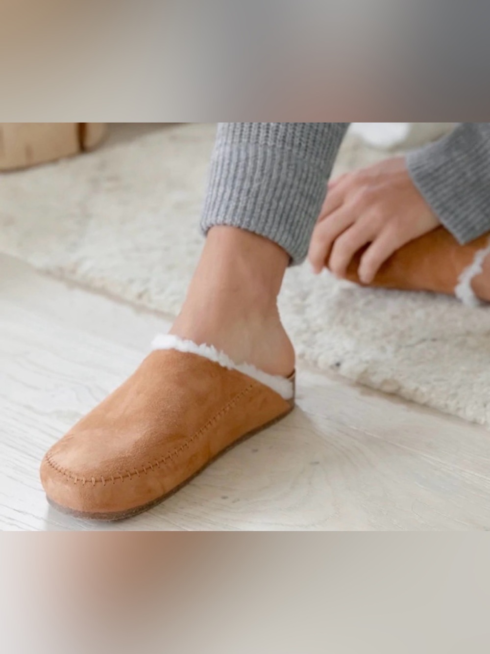 Jenni Kayne Cozy Shearling-Lined Mule Slippers - Brown